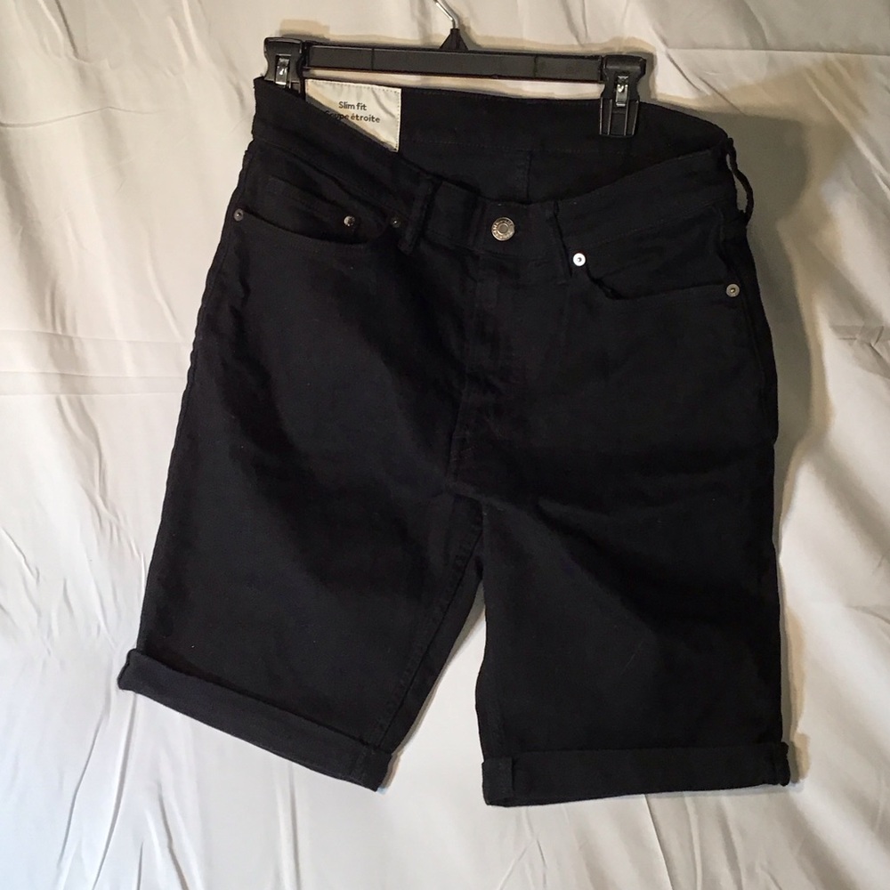 Classic Black Denim Shorts for Men
